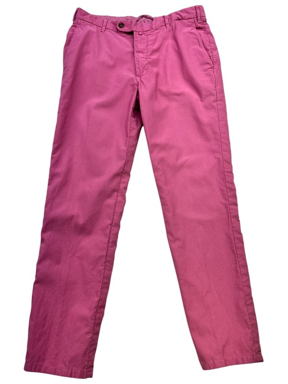 Addiction Women's Cotton Chino Pants Flat Front Size 50 Hot Pink Solid Pockets